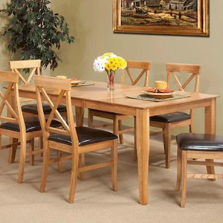 Solid Oak Dining Table w/ Self-Storing Butterfly Leaf